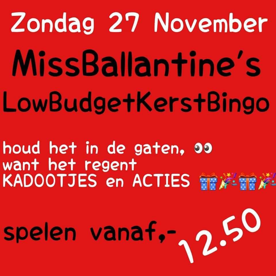 #MissBallantine #lowbudget #Kerst #bingo #altijdietslekkers #altijdgezellig #lootjes bij <a href="/SchetsStichting/">Stichting SCHETS</a> #Spoorwijk #Laak #vooriederwatwils