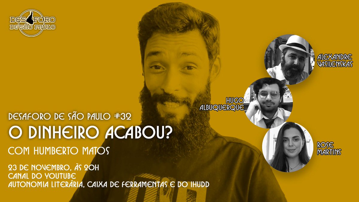IHUDD2's tweet photo. No Desaforo de São Paulo #32, falaremos com o professor Humberto Matos, comunicador marxista gaúcho sobre financismo, a disputa em torno da transição - em um Brasil que passa de Bolsonaro de volta para Lula.
https://t.co/8AFFs1NsLT https://t.co/cfqhC0uNGM