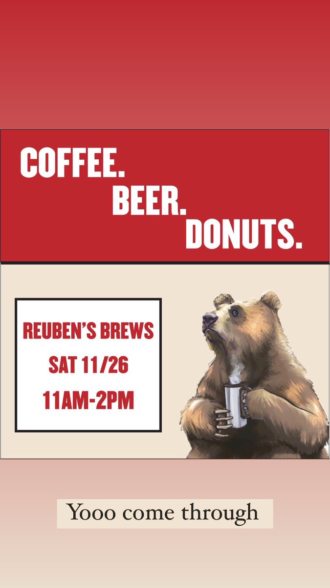 All words people like? We are doing an espresso bar pop up at @reubensbrews this Saturday, we’ve got merch and a certain special holiday coffee bagged up for it too. You heard it here first