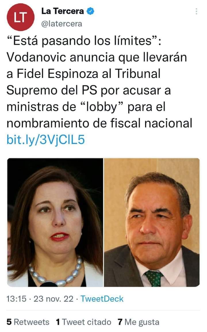 mariovargascon2's tweet photo. Fidel Espinoza que me persigio y atacó constantemente como constituyente por haber eliminado el Senado, que se vendió al neoliberalismo, trabajó junto a la derecha por el rechazo y que sistemáticamente esta atacando a nuestro gobierno.Un traidor al ideario socialista.
@PSChile https://t.co/QnnqIyJe6b