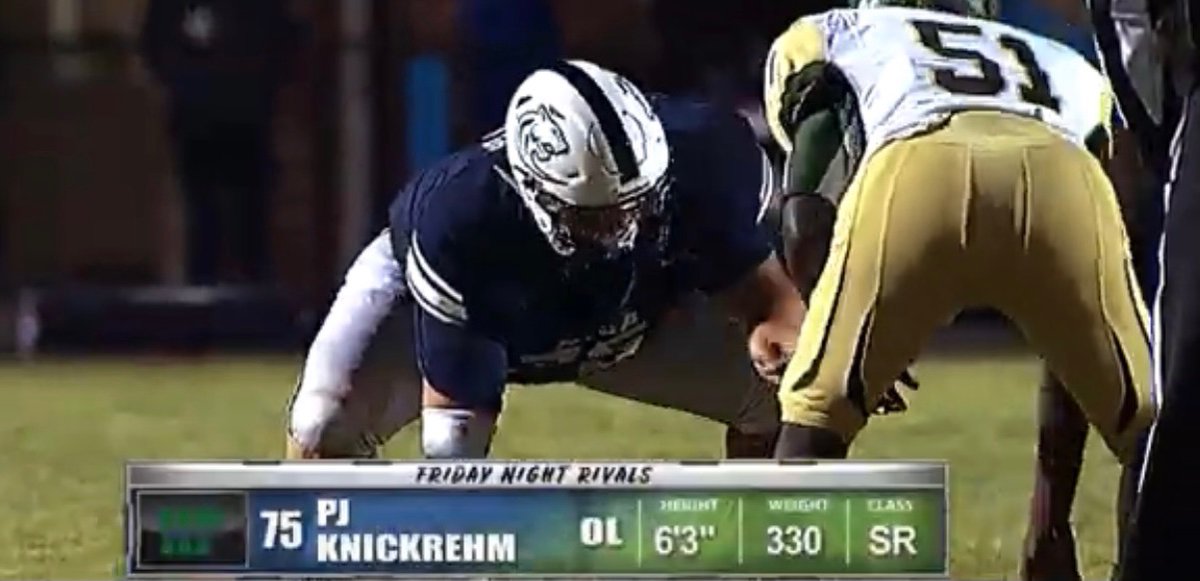 Congrats to our Senior Offensive Lineman <a href="/PJK70373661/">PJ Knickrehm</a> for being selected to our All Conference Team as well as the ALL STATE team! 

We’re very proud of you PJ!

hudl.com/v/2JtcEz