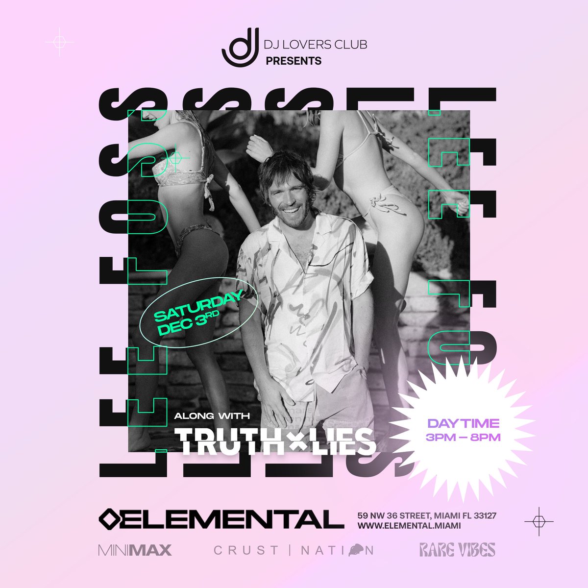 RareVibesAVClub's tweet photo. 11 days and counting until @leefoss comes to #ArtBaselMiami, ELEMENTAL! 🏟On Saturday, December 3rd for a beautiful day party experience!

Thanks to our friends at @djloversclub! You can sign up for free access to the show!

🎟https://t.co/v48nvH8JCy⚡️ https://t.co/Wfsx6NXTsN
