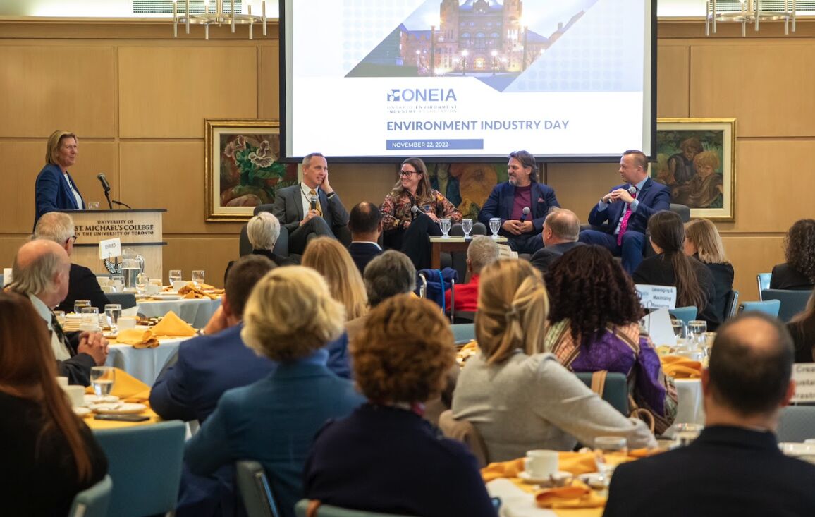 Yesterday, Bliss Baker and Giancarlo Drennan participated in the Ontario Environmental Industry Association's Environment + Industry Day, thank you <a href="/ONEIAnetwork/">ONEIA network</a>  another great event!
#onpol #environment