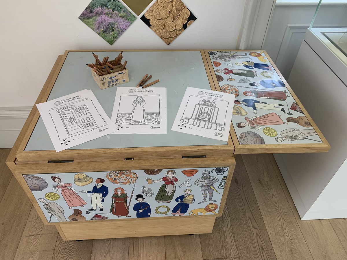 museumeleanor's tweet photo. #Museum30 day 23 collage…the wonderful @scribbleandsnip created this fab artwork using the images from the museum trails they illustrated to make our activity trolleys @stalbansmuseums look fabulous! https://t.co/vupXTH0ihE