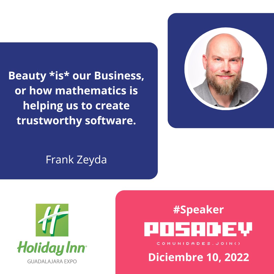 posadev's tweet image. En esta charla Frank nos explicará la relación entre las matemáticas y el proceso de desarrollo de software. 

Un tema que suena bastante interesante y no te puedes perder en #PosaDev2022