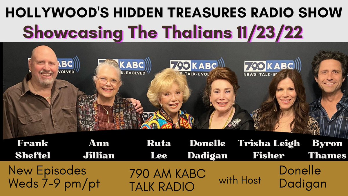 On 11/23 #HollywoodHiddenTreasures - host Donelle Dadigan speaks with #Thalians Frank Sheftel #AnnJillian #RutaLee #TrishaLeighFisher and #ByronThames #TheThalians will Honor #DRPHIL &amp; #ROBINMCGRAW @ the #Winte Gala on 12/3 @ The #HollywoodMuseum bit.ly/3yrKWkUKABC