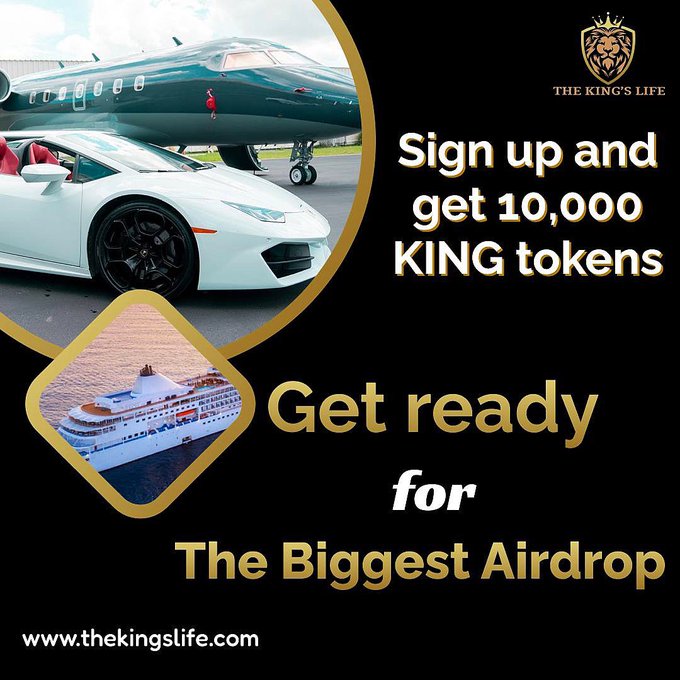 Comment obtenir 300 euros 
Airdrop de la vie du roi !!! Réclamez 10 000 $KING Tokens
thekingslife.com/register?refer…