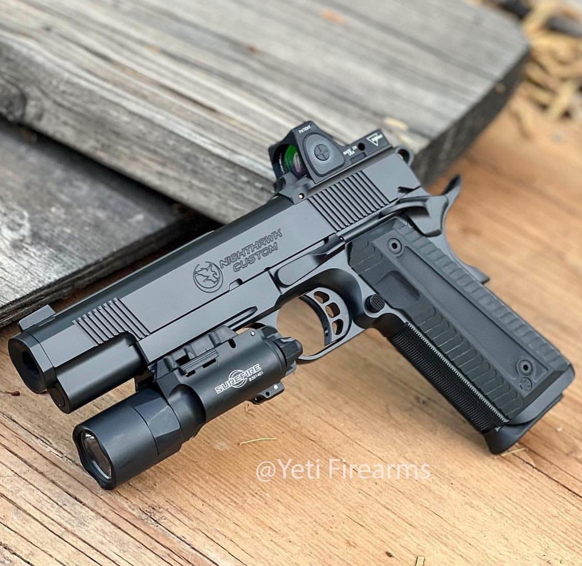 Custom Nighthawk Custom Predator W/ IOS for the Trijicon, Inc. RMR. Since it has a rail a SureFire, LLC X300 can’t hurt.

#nighthawkcustom #Custom1911 #Nighthawk #NighthawkCustomPredator #reddot #yetifirearms