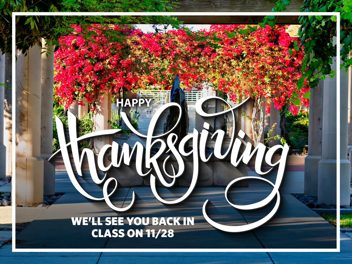 As we wind down our campus operations for the week, we hope everyone enjoys their Thanksgiving holiday! Happy Thanksgiving from all of us at Miramar College!
