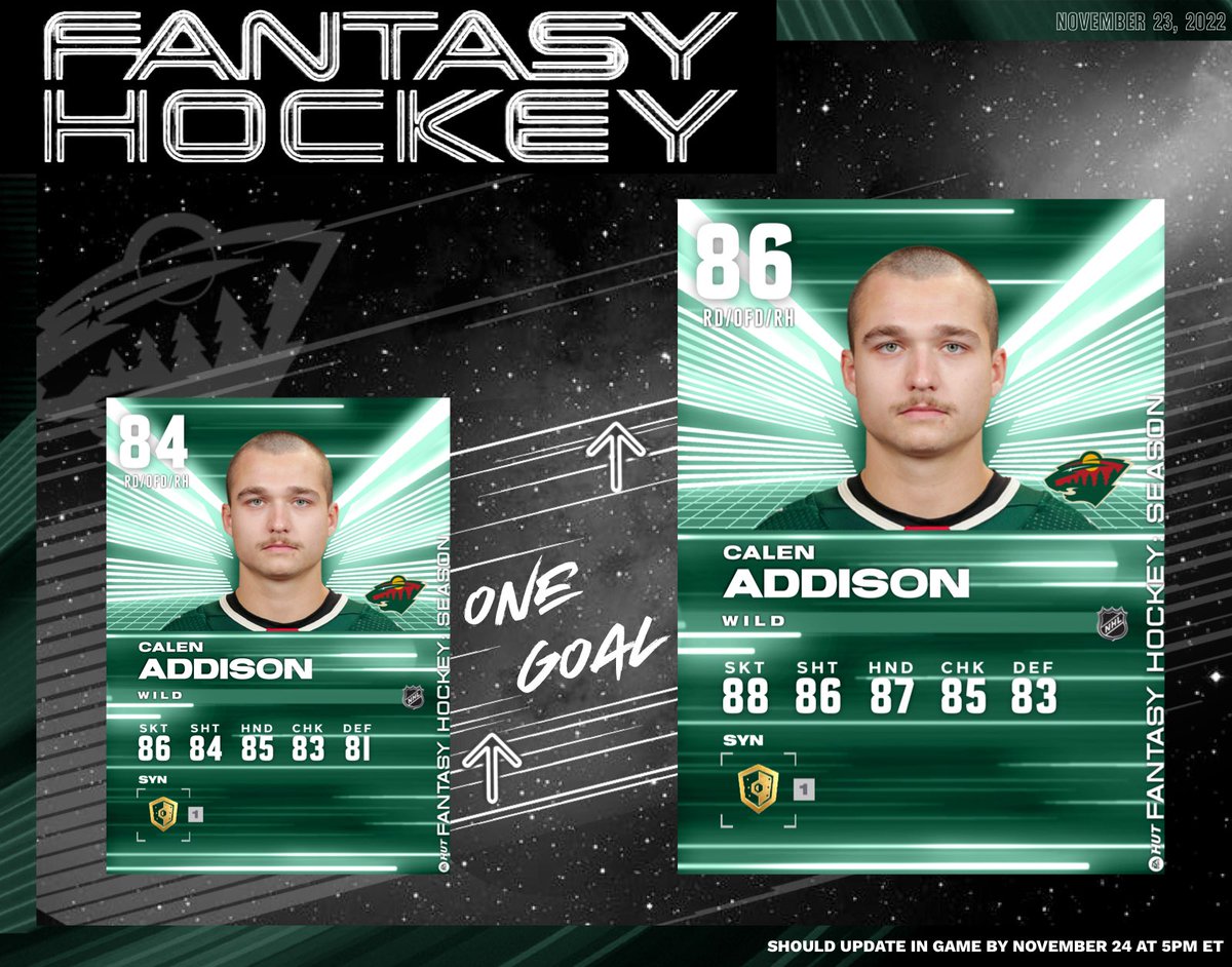 Calen Addison Fantasy Hockey upgrade! #NHL23