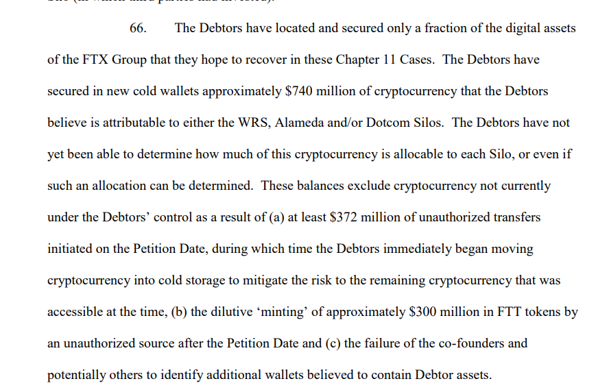 The whereabouts of the crypto assets is not known.

Debtors have only recovered only a fraction of t...