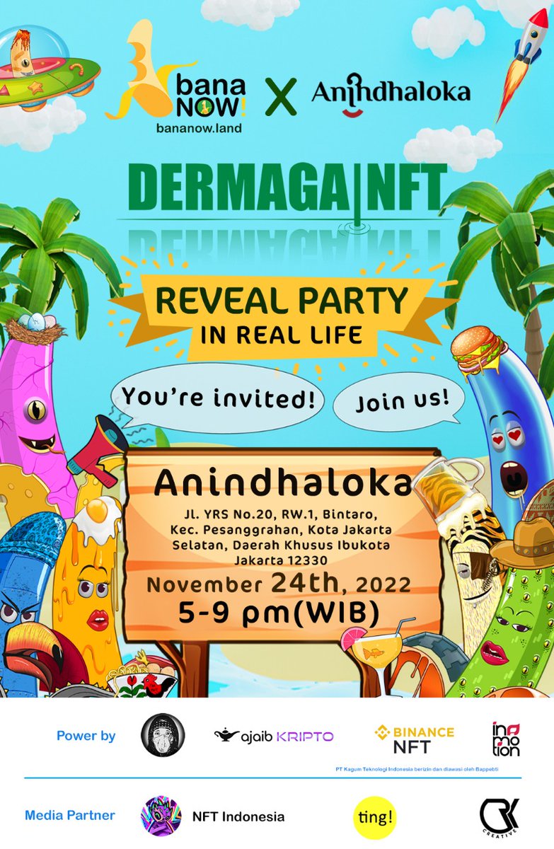 GM!! 
Can't wait  to this event by <a href="/bananow_land/">BANANOW.LAND</a> <a href="/myreceiptt/">Prof. NOTA</a> <a href="/NFTindonesia_/">NFTindonesia</a>
🥳🥳🥳
#nftreveal #NFTLaunch