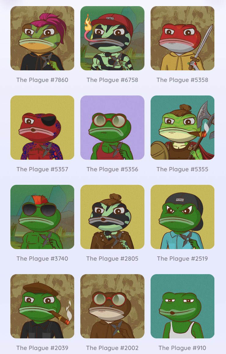 nft scouts (@nftscouts) on Twitter photo <a href="/ThePlagueNFT/">The Plague Of Frogs 🐸</a> continuing to put up solid numbers…
.19 floor
169 listings
66 to .3
98 .4
Sales above floor
And I’m seeing a lot of 🐸 on my feed #RIBBIT <a href="/dolessdoteth/">doless.eth (⟐,⟐)</a> <a href="/ThePlagueNFT/">The Plague Of Frogs 🐸</a> continuing to put up solid numbers…
.19 floor
169 listings
66 to .3
98 .4
Sales above floor
And I’m seeing a lot of 🐸 on my feed #RIBBIT <a href="/dolessdoteth/">doless.eth (⟐,⟐)</a>