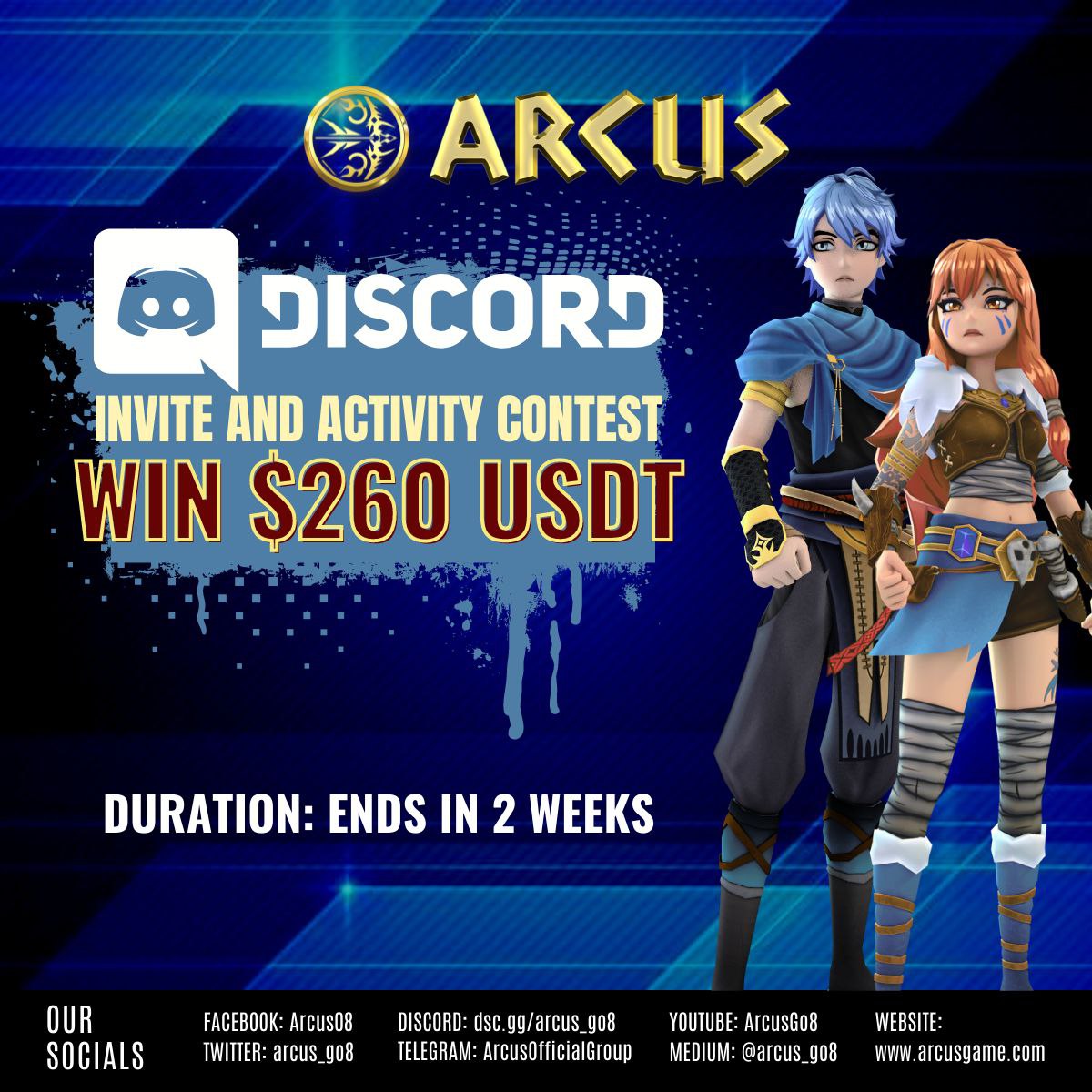 arcusgo8's tweet photo. Discord Invite &amp; Activity Contest!

We'll choose 20 winners with the highest points!

Rules:
1️⃣ Like/RT this post
2️⃣ Join discord: https://t.co/AYQ2DSrYpO
3️⃣ Invite at least 5 friends to our discord
4️⃣ Be active and level up your account!
5️⃣ Join telegram: https://t.co/gXXX2Kbtq3 https://t.co/jc5czLXMwG