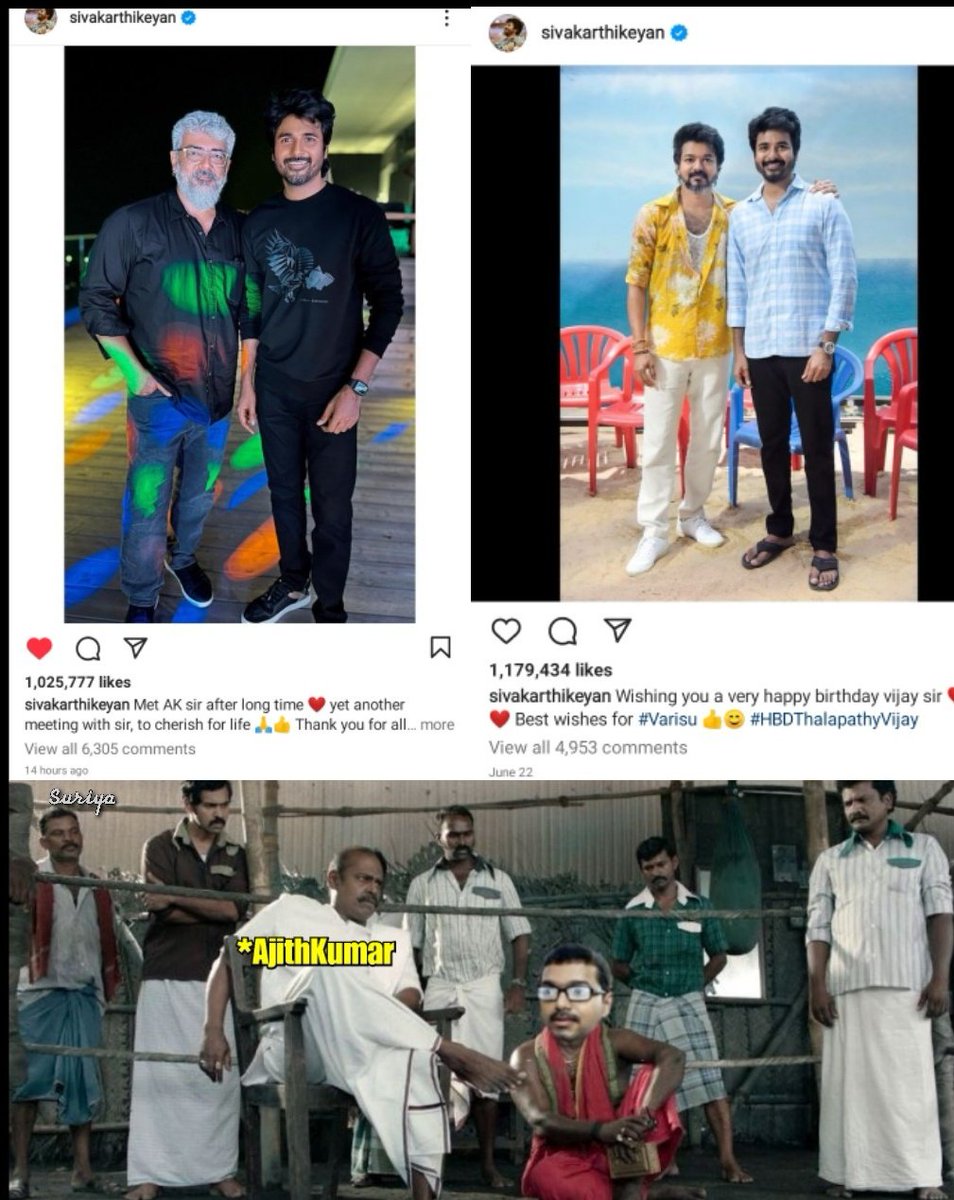 AjithiyanSuriya's tweet image. Fanbase Matters .   #Ajithkumar 

Fastest 1M Likes For Instagram in Kollywood Actor Post (Just 14 Hours) 

#Thunivu @Siva_Kartikeyan