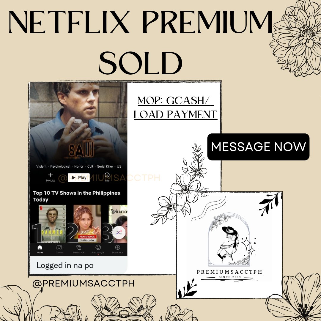 TransactProofs's tweet image. 💐Netflix premium Sold💐
 • Accounts are available 
• Free to inquire just mesage us 
• Gcash / Load
      
🥀Proof of Transaction and Feedback💌

     • @TransactProofs 
     • Comment Pinned tweet 📌
     • #PAPH_Feedback

🌼Dm me to Avail!! 💌
 🥀 @premiumsacctph 🔥