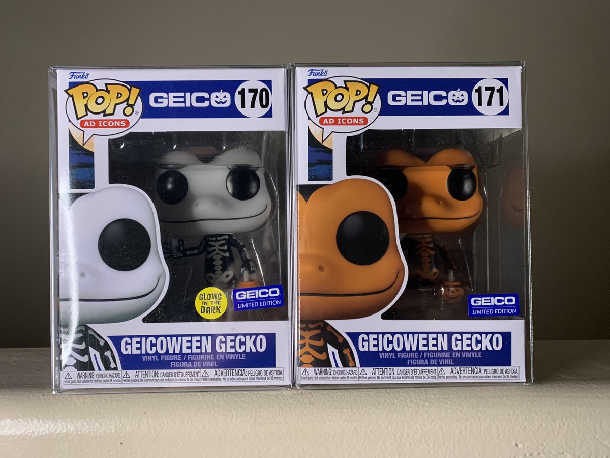 SupremePops82's tweet photo. Mail Call! Got the orange #geicoween gecko in today. Too bad I thought it was a scam or a hoax at first maybe I would have the three. 😆 @TheGEICOGecko @GEICO @OriginalFunko https://t.co/1zoYshvXjT