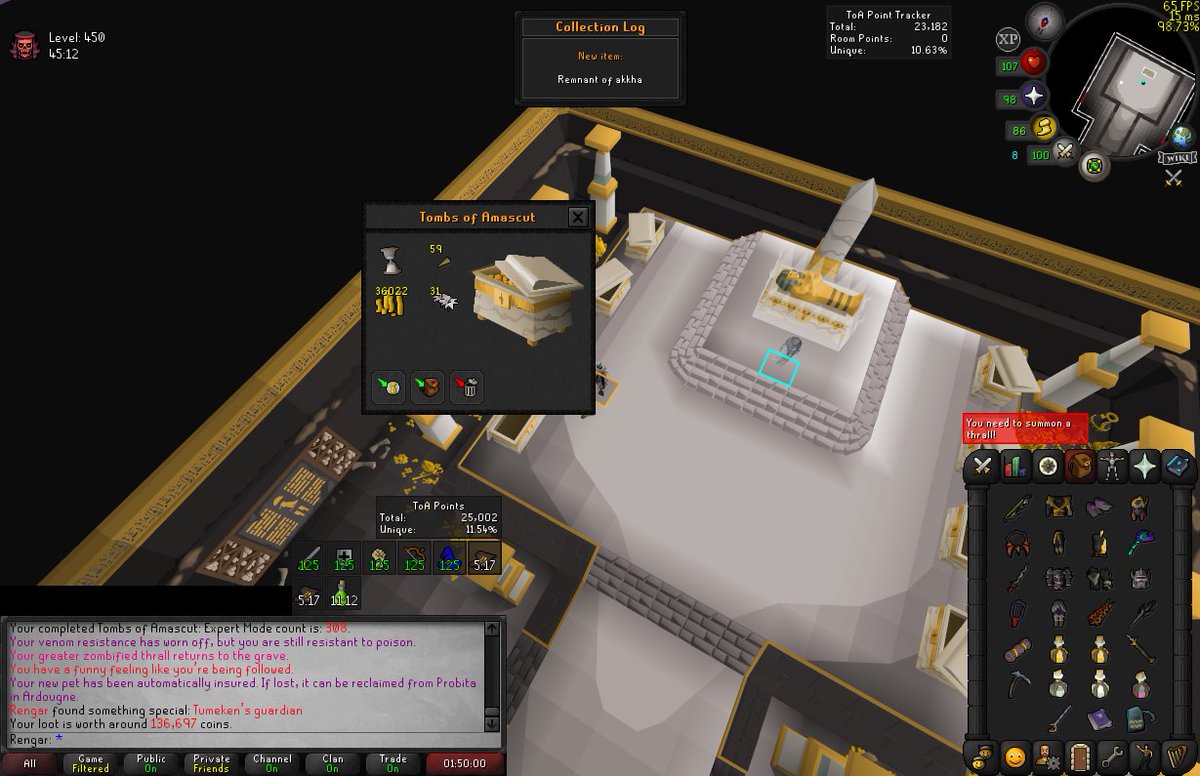 Tumeken's guardian, 308 KC.