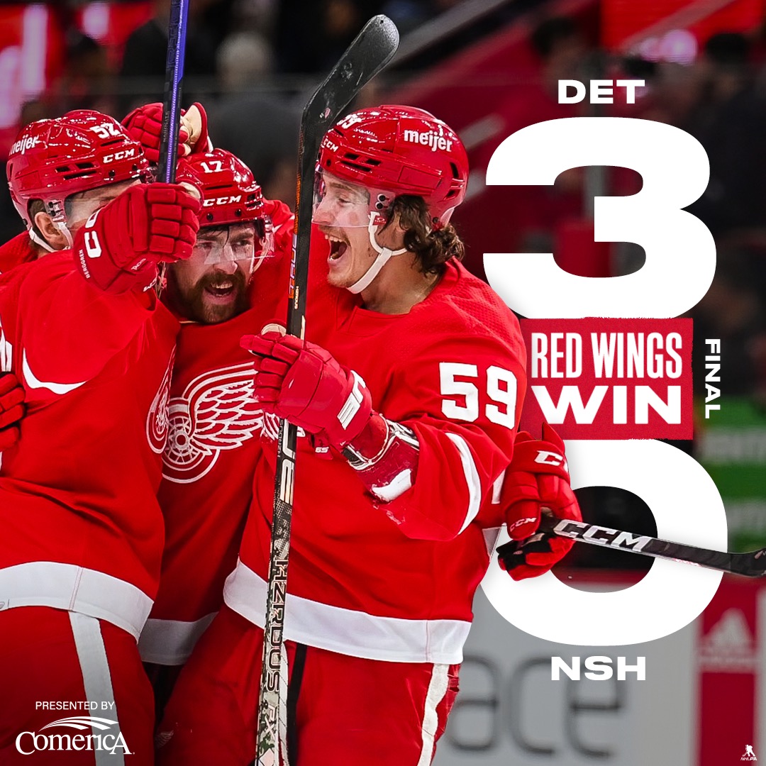 DetroitRedWings's tweet photo. HEY Y’ALL. THAT’S A #REDWINGS WIN! https://t.co/ICClN7VVl0