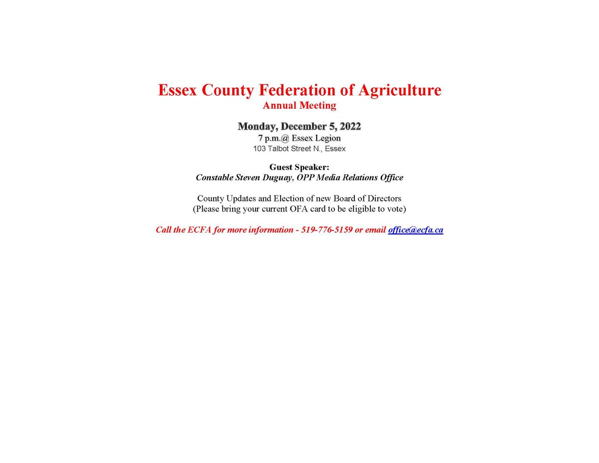 ECFA annual meeting come on out!!