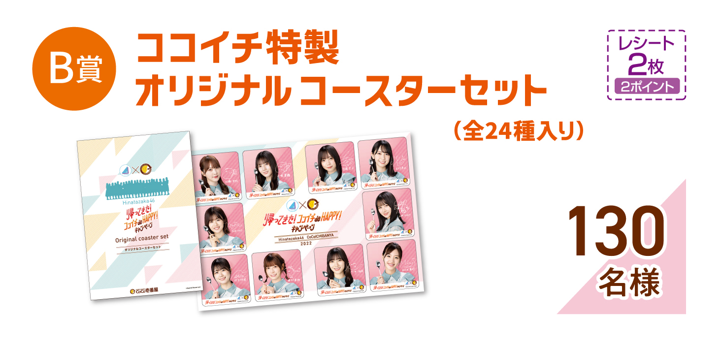 CoCo壱限定 HINATAZAKA46 オリジナルコースターセット カレーハウス