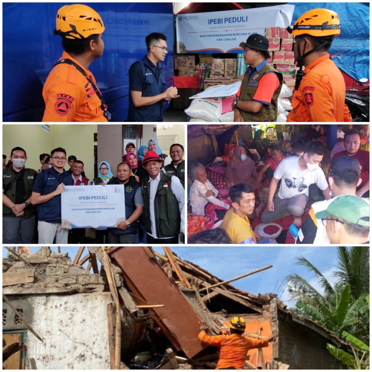 junanto's tweet photo. Kawan2 Ikatan Pegawai Bank Indonesia (IPEBI) turut bergerak langsung mengumpulkan donasi dan lgs menyalurkan ke korban bencana Cianjur. Thanks pada Komisariat IPEBI Jabar. Semoga bermanfaat dan membantu para korban. #PrayForCianjur https://t.co/4tiPoflly2