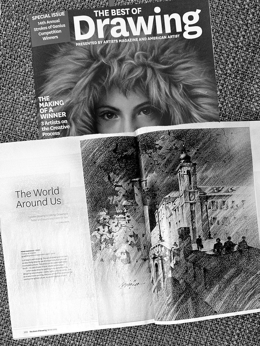 twschaller's tweet photo. Thanks so much to #ArtistMagazine and #AmericanArtistMagazine for featuring my drawing "Pons Fabricius - Rome" in their "Best of Drawing" Special Issue - WInter 2023 #drawing #rome #italy #art #architecture https://t.co/WqmEtpKgsA