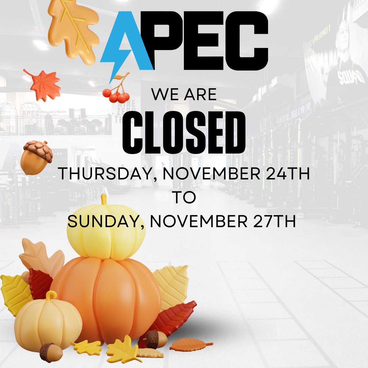 Thanks for letting us serve you East Texas! Happy thanksgiving team!

See y’all in workouts tonight or next Monday!!