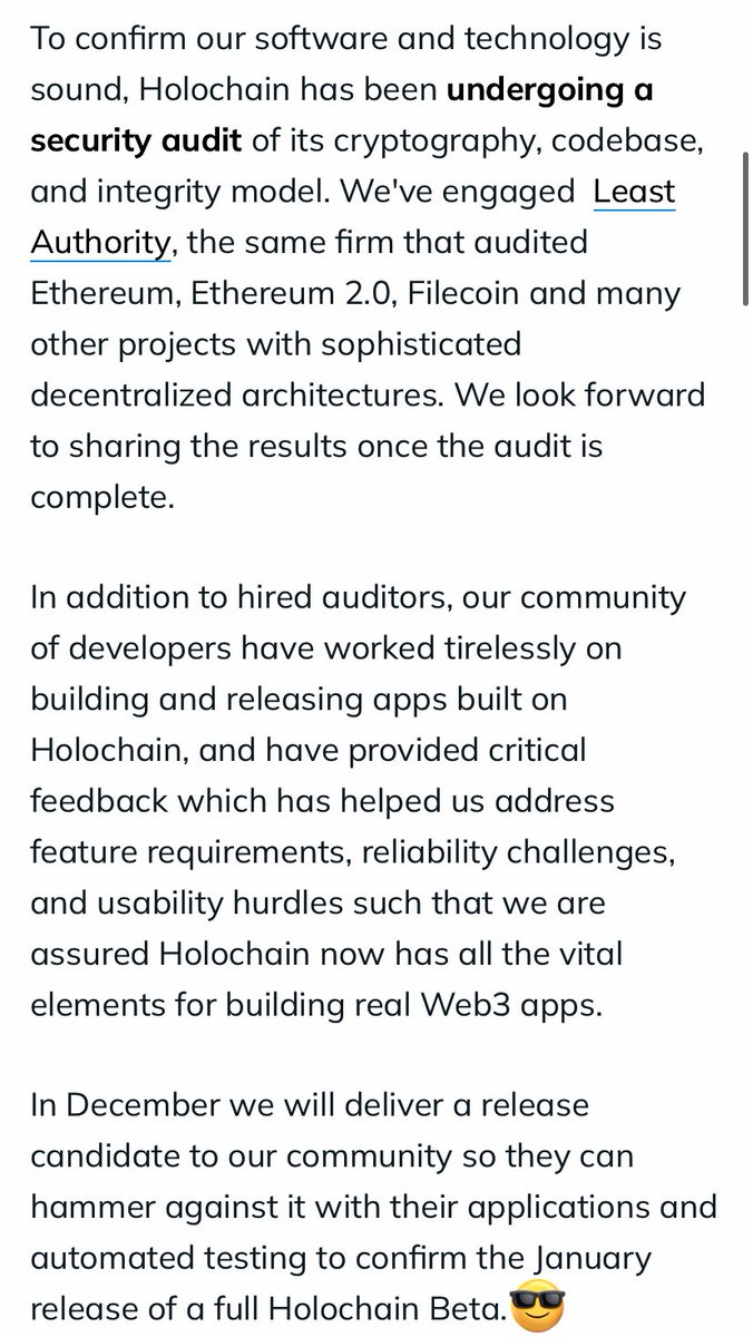360cams's tweet photo. For EVERYONE confused about latest #Holochain post and news. #holo This is the interesting part: https://t.co/14sPRPXuJ9