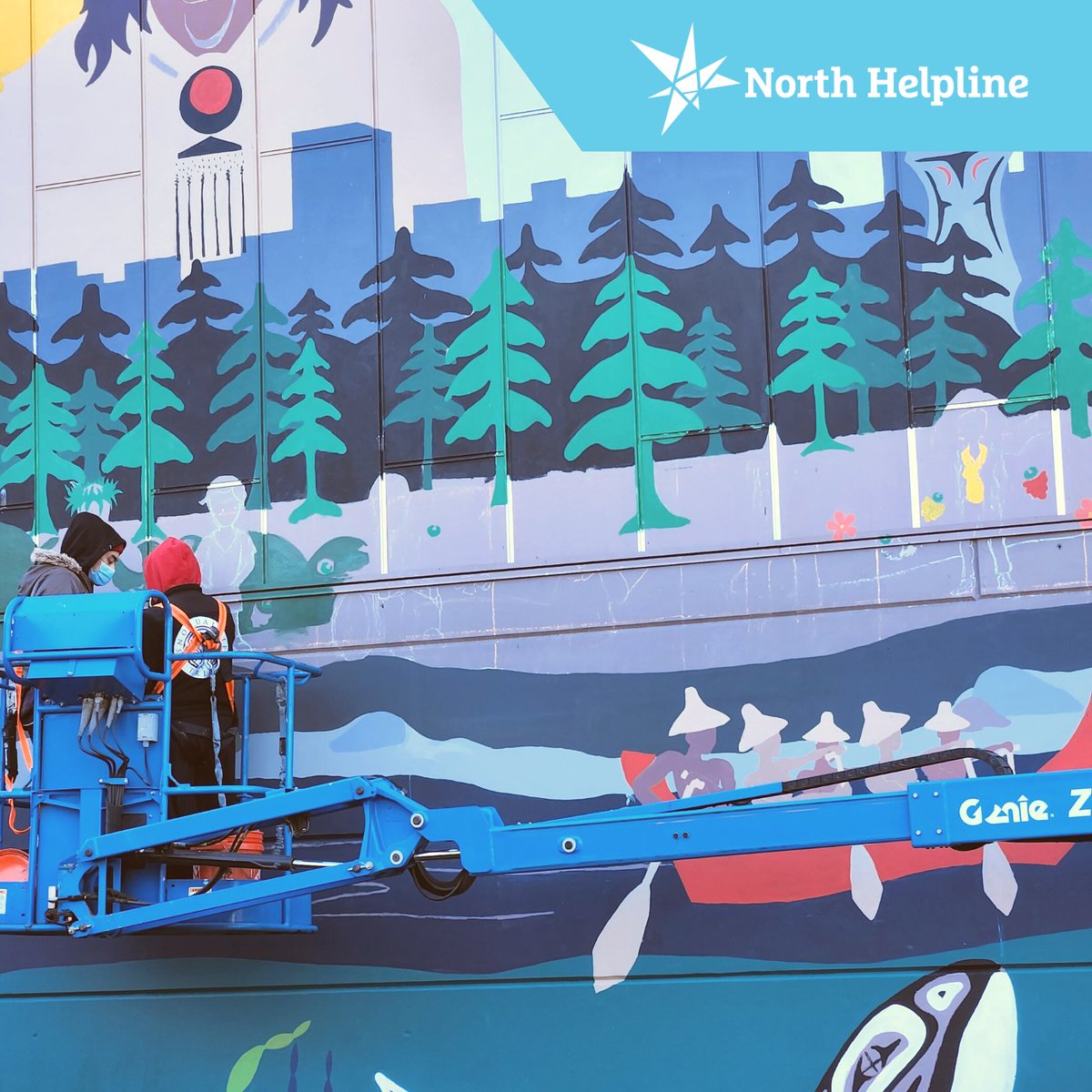 North Helpline has been thrilled to spend our celebration of Indigenous Peoples' Month partnering with a local artist and member of the Snoqualmie Tribe, Bethany Fackrell, who's bringing a 3-story mural to our Lake City service site. 🎨

About the artist: canoecultureconnections.com/?page_id=468