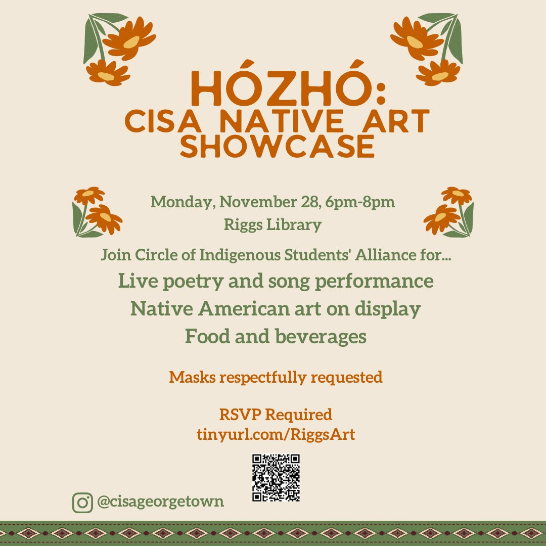 GeorgetownCISA's tweet image. Join CISA Monday November 28th for a night of song, poetry, and art!! We will be hosting an art showcase in one of Georgetown’s most historical sites!!