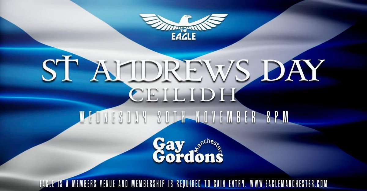 The Eagle Ceilidh with The Gay Gordons
Next Wednesday, 30th November at 20:00.
Come join us and the @GayGordonsMcr and you never know, you might find your very own Dashing White Sergeant! 🏴󠁧󠁢󠁳󠁣󠁴󠁿
👊🏽💥🦅