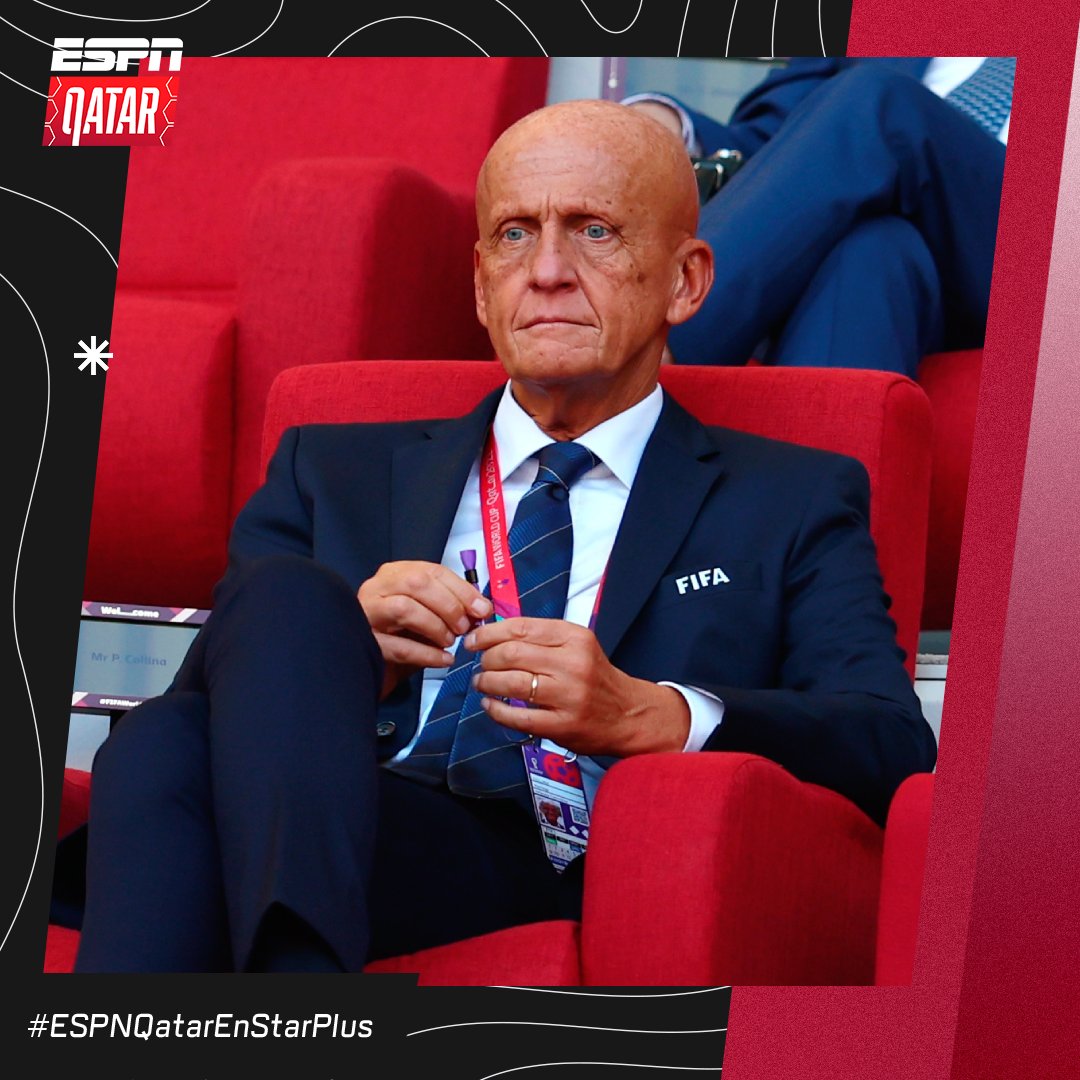 ESPNArgentina's tweet photo. 🇶🇦 Un histórico protagonista del mundo del fútbol miró con atención el arbitraje de Bélgica vs. Canadá en #Qatar2022. ¿Saben quién es, no?

#ESPNQatarEnStarPlus https://t.co/eoD3ZG4ZIn