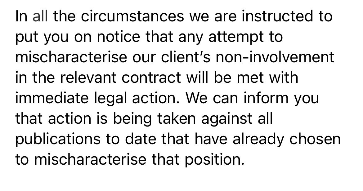 this was the response from Baroness Mone’s lawyer when I asked some quite basic questions two years ago about PPE Medpro