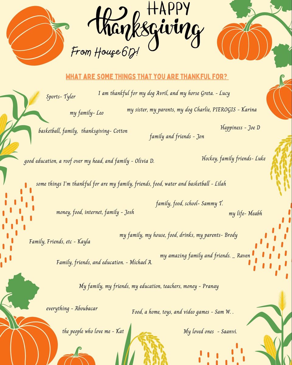 AMSHouse6D's tweet photo. Houe 6D spent some time today talking about traditions and being thankful. 🧡 #learnwithahern @FoxboroughPS #theboro02035 https://t.co/9Ht15p64FV