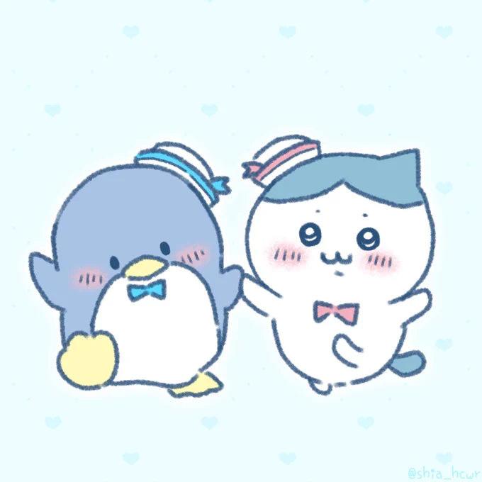 ハチワレ×タキシードサム#ちいかわファンアート#ハチワレ#サンリオ 