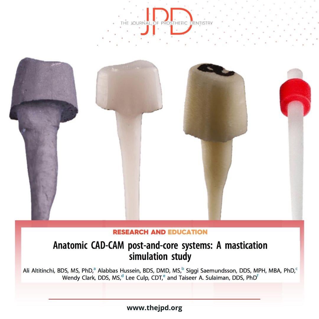 DrAlgufari's tweet image. Conclusion:Cast metal and zirconia post-and-core systems had improved physical properties with high resistance to fatigue when compared with fiber-reinforced post-and-core systems. thejpd.org/article/S0022-… #dental #postandcore