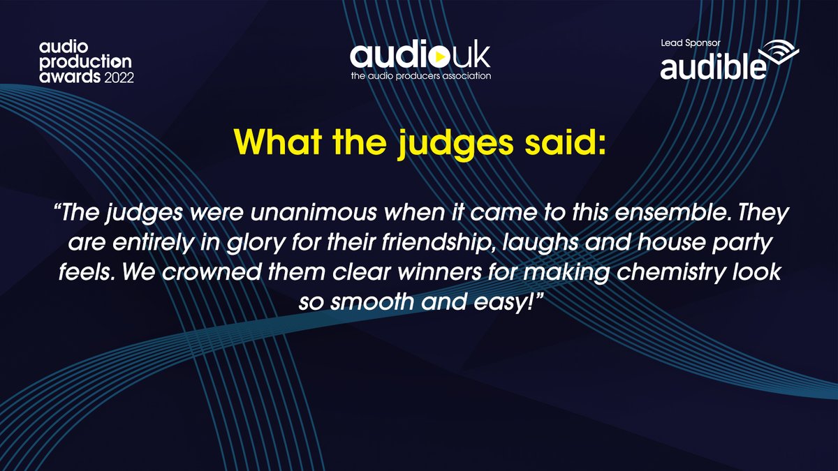 <a href="/JoelahNoble/">Joelah Noble</a> <a href="/silkshutdown/">DJ SILK</a> <a href="/weareunedited/">unedited: ™</a> <a href="/BBCSounds/">BBC Sounds</a> <a href="/audibleuk/">Audible UK 🎧</a> Judges comments:

#APAs2022