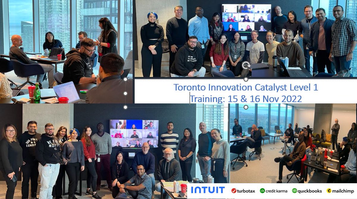 I had the privilege to train 15 Intuit employee’s product managers, digital marketers, XD designers, delivery PM &amp; consultants to become Innovation coaches. At Intuit we solve customer problems by applying design thinking methodology of “Design for Delight”.
Congratulations!