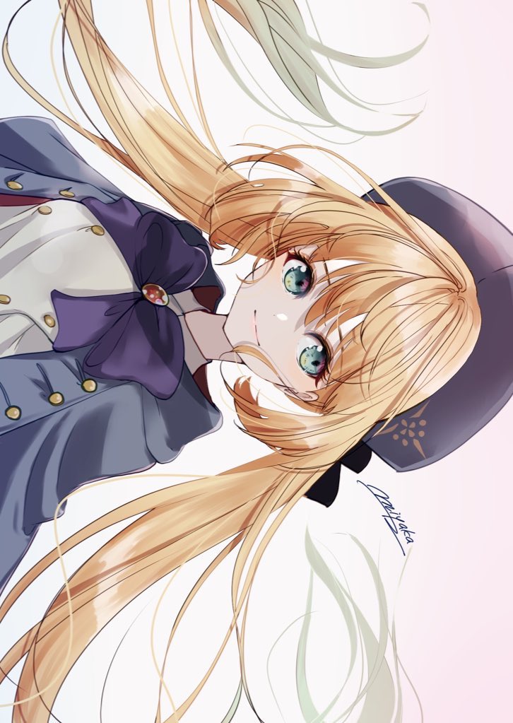 artoria caster (fate) ,artoria caster (second ascension) (fate) ,artoria pendragon (fate) 1girl blonde hair long hair hat green eyes solo buttons  illustration images