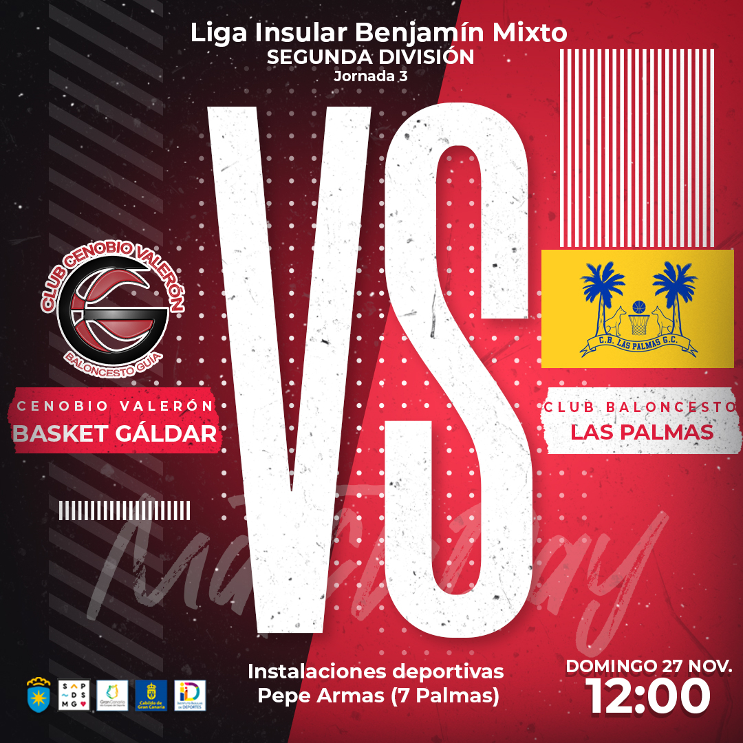 🗓𝗔𝗚𝗘𝗡𝗗𝗔 | Nueva jornada liguera para nuestro equipo Benjamín. ¡𝐕𝐚𝐦𝐨𝐬 𝐂𝐞𝐧𝐨𝐛𝐢𝐨! 💪

🏆 𝗕𝗲𝗻𝗷𝗮𝗺𝗶́𝗻
🆚 CB Las Palmas
⌚️ 12:00 horas
📅 Domingo 27 Nov.
📍 Instalaciones Deportivas Pepe Armas

#guiaesdeporte 
<a href="/GranCanariaDep/">Gran Canaria Deportes</a>  
<a href="/aytoguia/">Santa María de Guía</a>