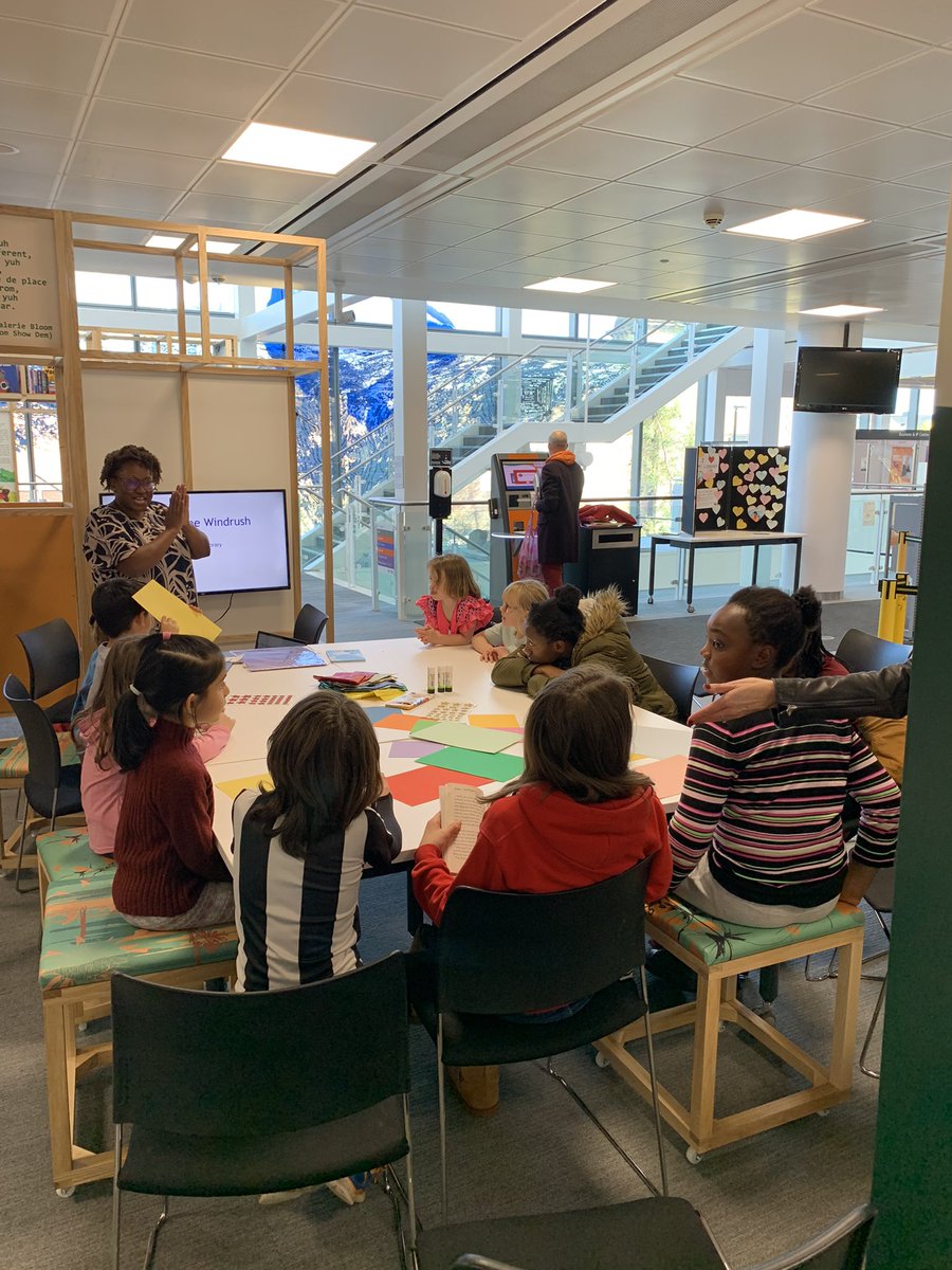knchimbiri's tweet photo. I was one of five Black British authors and illustrators in the Listen to this story! exhibition events programme. 
I delivered my The Story of the Windrush Black-history workshop for children aged 7+.
More posts on the exhibition soon. Their website is:  https://t.co/oXiulobmtb https://t.co/T6mEbtOGx5