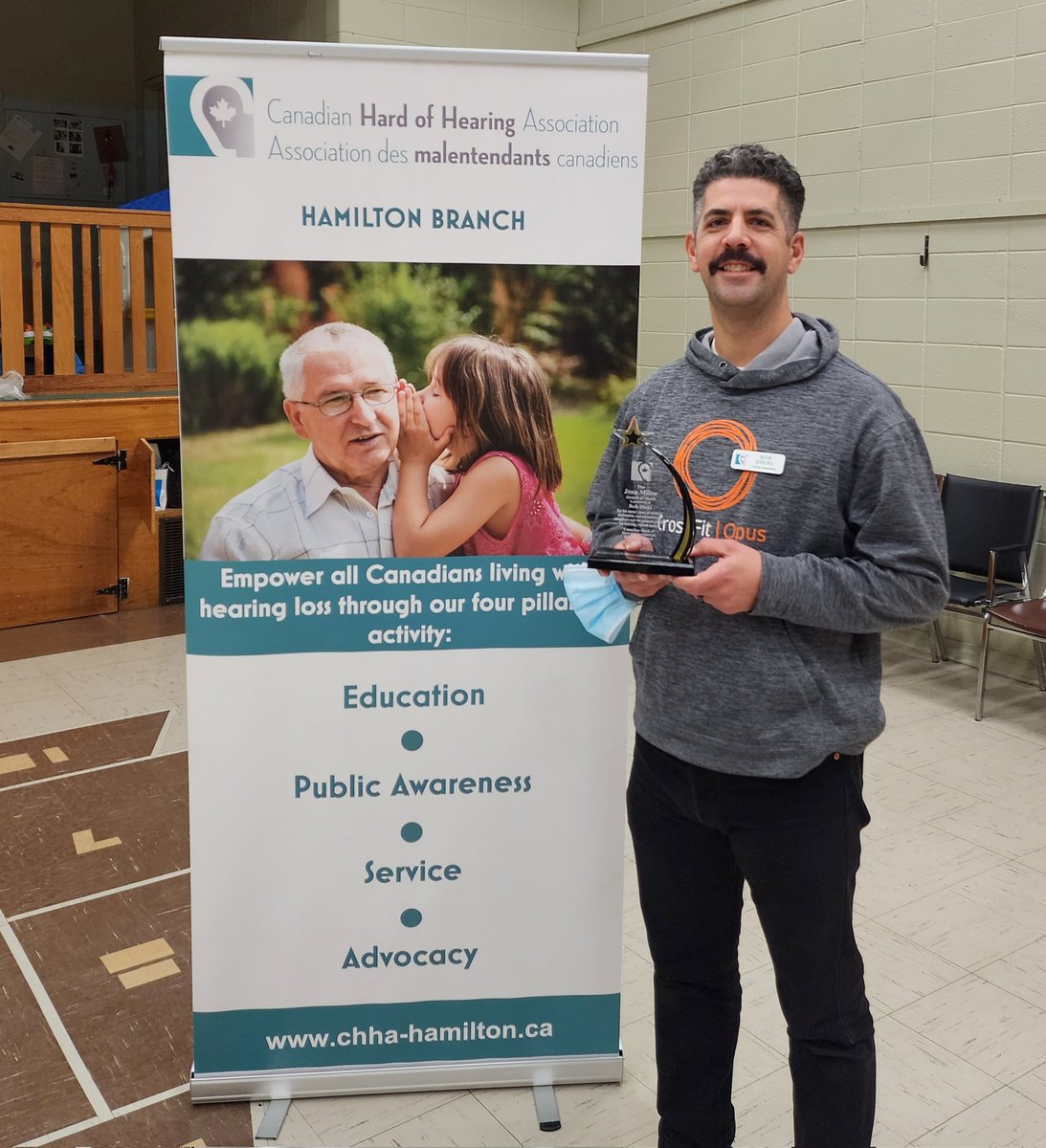 RWDiehl's tweet photo. Honoured to receive the Joan Miller Award of Merit for my volunteer work with the Hamilton Branch of the Canadian Hard of Hearing Association (CHHA). This is awarded to a long standing CHHA-Hamilton member who has contributed outstanding service

#volunteer #hearingloss https://t.co/gdyiJBuCat