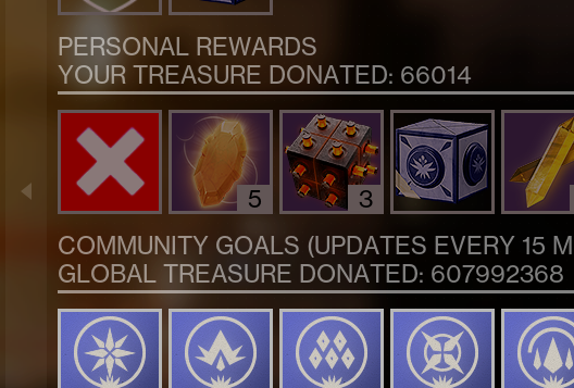 mislead's tweet photo. I AM CURRENTLY @ 66014 TREASURE DONATED.

For whatever reason (i hate myself) I will Donate 100 Treasure PER PERSON who Retweets This Tweet for 24 hours.. 

(go easy pls) #Destiny2 https://t.co/OSrG5CYisy