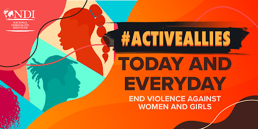 NDIWomen's tweet photo. Today marks the start of #16DaysOfActivism to end violence against women and girls (VAW/G). Follow, @NDIWomen / @NDI to learn more about our work to address VAW-P and commitment to be #ActiveAllies and how YOU can join us in our efforts #TodayandEveryday. https://t.co/MluOSjAXMb