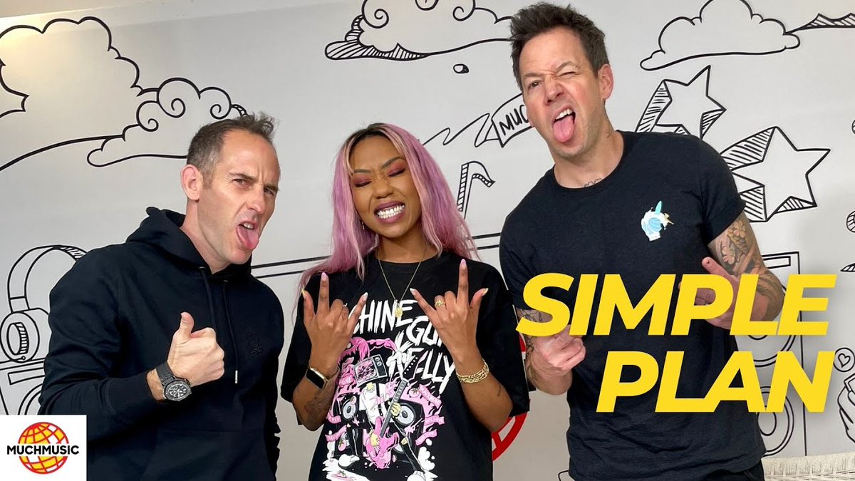 Much's tweet photo. 🤘🏻 @simpleplan's Chuck & Pierre are BACK at MUCHMUSIC!
The duo sat down with VJ @supersaiyansade to talk about #MMVA memories, making music videos, the #ImJustAKid trend on TikTok & so much more 😝
Watch: https://t.co/xHJHqxjnY5
#SimplePlan
#HarderThanItLooks
#SPAlbum6 https://t.co/KZGpj92Kvn