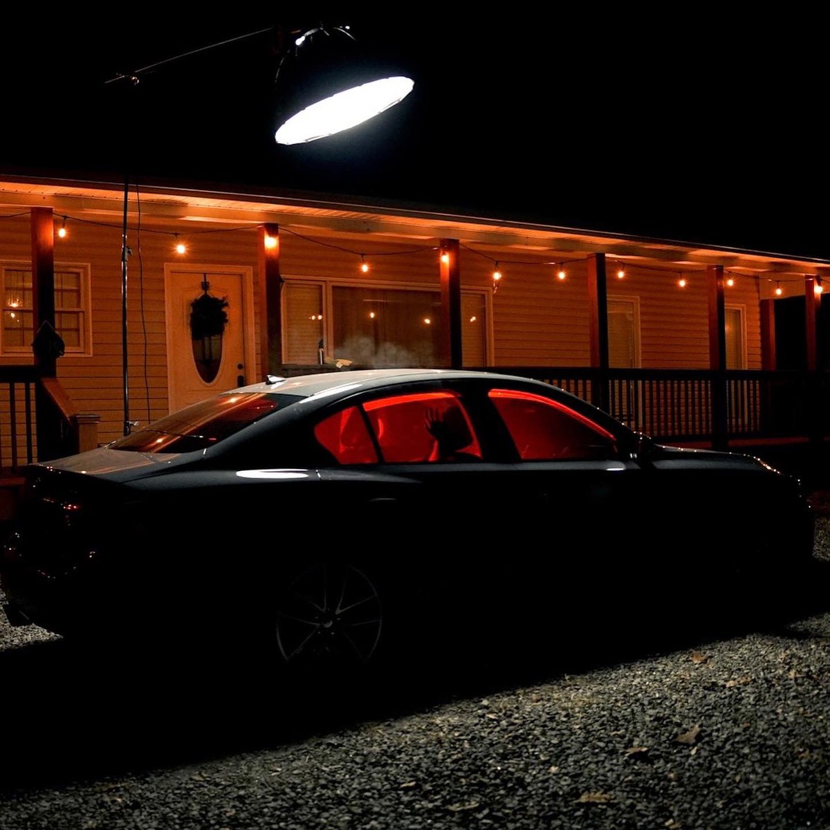 SCSCinema's tweet photo. Took some inspiration from 1983’s “Christine” and turned this Infiniti Q50 Sport into a horror on wheels for a fun nighttime photo shoot! https://t.co/sHmR710Gl1