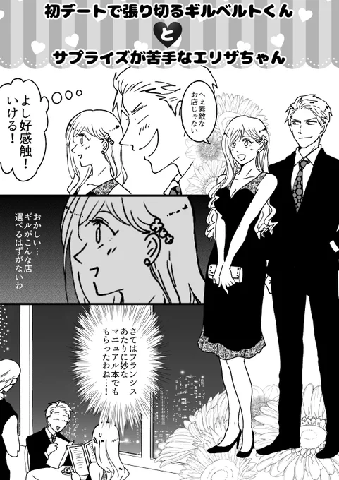 ギルエリ漫画
初デートで張り切るギルベルトくんとサプライズが苦手なエリザちゃん(1/2)
 #ギルエリ 