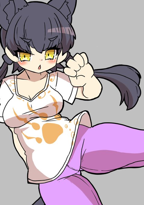 新しい私服クロヒョウちゃんです
ヒョウちゃんとは違ってクロヒョウちゃんかレギンスという解釈で
(けものフレンズ) 