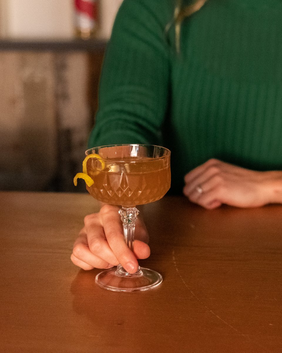 Paper Crane
· 1.5 oz Westland Sherry Wood Whiskey
· 1 oz <a href="/lp_distilling/">Letterpress Dist.</a> Amaro Amorino Riserva
· 1oz <a href="/brovospirits/">broVo Spirits</a> American Aperitivo
· 0.75 oz Lemon Juice
· Lemon twist, for garnish